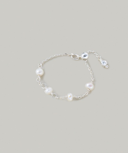 Jolie Toujours(ジョリトゥジュール)の「【金属アレルギー軽減】〈SV925〉プチ淡水パールチェーンリング(リング・レディース・シルバー・FREE)」の2枚目の写真