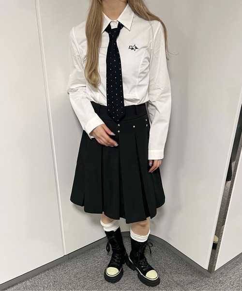 WC(ダブル シー)の「スタッズデザインミドルスカート(スカート・レディース・ブラウン/ブラック・FREE)」の11枚目の写真