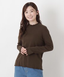 シアーハイネックメロープルオーバー