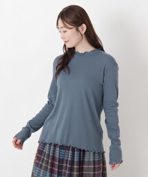 シアーハイネックメロープルオーバー