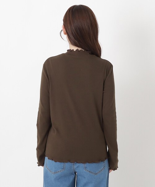 one'sterrace(ワンズテラス)の「シアーハイネックメロープルオーバー(Tシャツ/カットソー・レディース・ブラック系8/ダークブラウン系8/グレー系4/ブルー系その他7/オリーブ系3/アイボリー系8・02)」の9枚目の写真