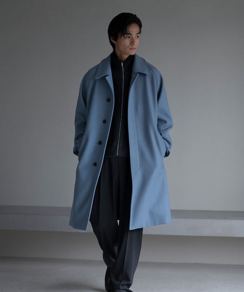ADAM ET ROPE'（アダムエロペ）の「Bellandi メルトンバルマカーンコート（ステンカラーコート・メンズ・ブラック/グレー系その他/ブルー系その他4・M/L）」の4枚目の写真
