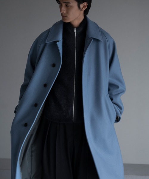 ADAM ET ROPE'（アダムエロペ）の「Bellandi メルトンバルマカーンコート（ステンカラーコート・メンズ・ブラック/グレー系その他/ブルー系その他4・M/L）」の5枚目の写真