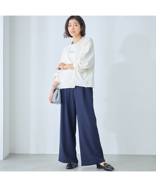 Belle Maison(ベルメゾン)の「ストライプイージーセミワイドパンツ(その他パンツ・レディース・ブラック系/ネイビー系・3L/LL/L/M/S)」の10枚目の写真