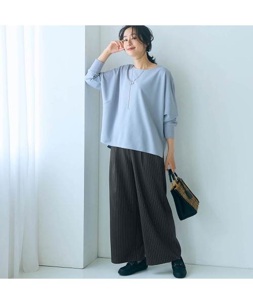 Belle Maison(ベルメゾン)の「ストライプイージーセミワイドパンツ(その他パンツ・レディース・ブラック系/ネイビー系・3L/LL/L/M/S)」の11枚目の写真