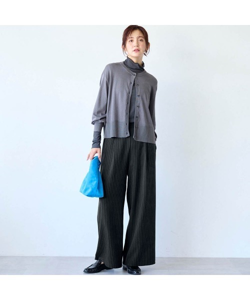 Belle Maison(ベルメゾン)の「ストライプイージーセミワイドパンツ(その他パンツ・レディース・ブラック系/ネイビー系・3L/LL/L/M/S)」の13枚目の写真