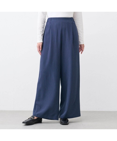 Belle Maison(ベルメゾン)の「ストライプイージーセミワイドパンツ(その他パンツ・レディース・ブラック系/ネイビー系・3L/LL/L/M/S)」の14枚目の写真