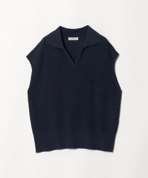 green label relaxing(グリーンレーベルリラクシング)の「メランジ スキッパー ニット ベスト(ベスト・レディース・ネイビー/ダークグレー/ナチュラル・FREE)」の16枚目の写真