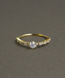 【K18】ラウンドダイヤモンドリング(0.38ct up)