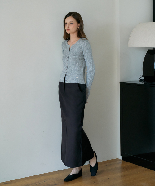DEHEVE（デヘヴェ）の「Slim Rib Cardigan [Gray]（カーディガン/ボレロ・レディース・ライトグレー・OS）」の6枚目の写真
