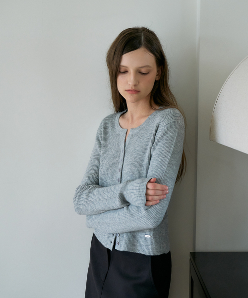 DEHEVE（デヘヴェ）の「Slim Rib Cardigan [Gray]（カーディガン/ボレロ・レディース・ライトグレー・OS）」の10枚目の写真