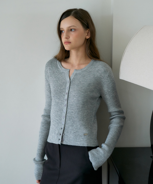 DEHEVE（デヘヴェ）の「Slim Rib Cardigan [Gray]（カーディガン/ボレロ・レディース・ライトグレー・OS）」の11枚目の写真