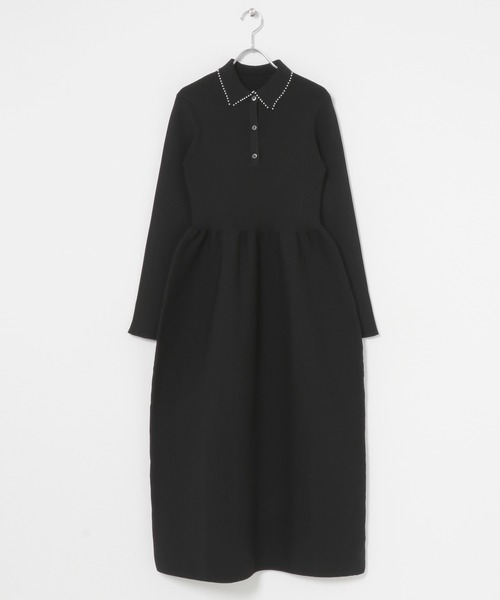 URBAN RESEARCH ROSSO WOMEN(アーバンリサーチ ロッソ)の「『一部WEB限定カラー』パールトリムフォルムニットワンピース(ワンピース・レディース・ブラック/ベージュ/ネイビー・36/38)」の13枚目の写真