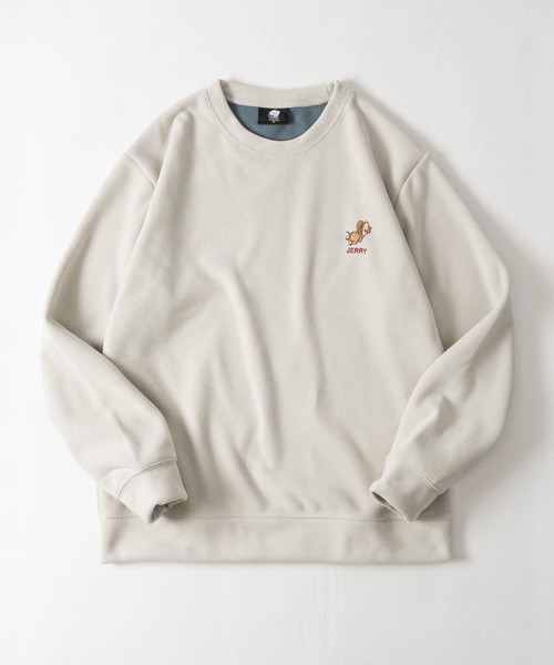 JOHN'S CLOSET(ジョンズクローゼット)の「【15】〔Tom & Jerry/トムとジェリー〕ワッフル×フリース ワンポイント刺繍 クルーネックスウェット/トレーナー/メンズ/レディース(スウェット・メンズ・サックスブルー/オフホワイト/ブラック/ピンクベージュ・LARGE/MEDIUM)」の15枚目の写真
