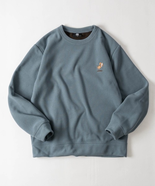 JOHN'S CLOSET(ジョンズクローゼット)の「【15】〔Tom & Jerry/トムとジェリー〕ワッフル×フリース ワンポイント刺繍 クルーネックスウェット/トレーナー/メンズ/レディース(スウェット・メンズ・サックスブルー/オフホワイト/ブラック/ピンクベージュ・LARGE/MEDIUM)」の19枚目の写真