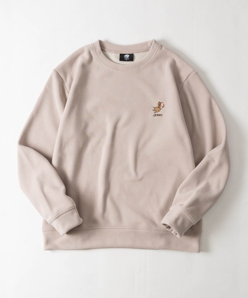 JOHN'S CLOSET(ジョンズクローゼット)の「【15】〔Tom & Jerry/トムとジェリー〕ワッフル×フリース ワンポイント刺繍 クルーネックスウェット/トレーナー/メンズ/レディース(スウェット・メンズ・サックスブルー/オフホワイト/ブラック/ピンクベージュ・LARGE/MEDIUM)」の21枚目の写真