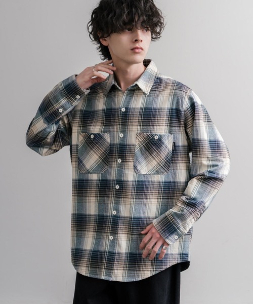 KRIFF MAYER(クリフメイヤー)の「KRIFF MAYER クリフメイヤー ルーズシルエット ビエラチェックレギュラーカラー長袖シャツ 2616300(シャツ/ブラウス・メンズ・オリーブ/ブラウン/ナチュラル/ブラック・XL/M/L)」の1枚目の写真