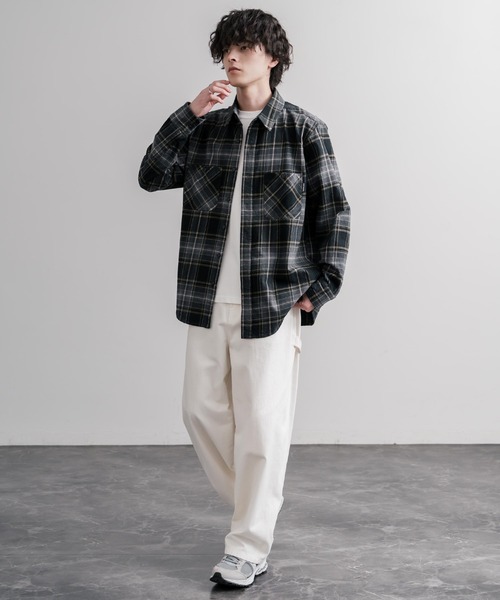 KRIFF MAYER(クリフメイヤー)の「KRIFF MAYER クリフメイヤー ルーズシルエット ビエラチェックレギュラーカラー長袖シャツ 2616300(シャツ/ブラウス・メンズ・オリーブ/ブラウン/ナチュラル/ブラック・XL/M/L)」の6枚目の写真