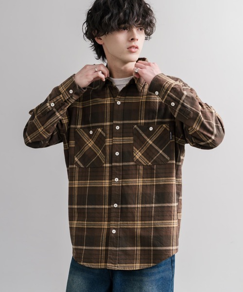 KRIFF MAYER(クリフメイヤー)の「KRIFF MAYER クリフメイヤー ルーズシルエット ビエラチェックレギュラーカラー長袖シャツ 2616300(シャツ/ブラウス・メンズ・オリーブ/ブラウン/ナチュラル/ブラック・XL/M/L)」の9枚目の写真
