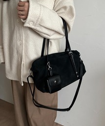 【apres jour clair】ポーチ付きデザインショルダーバッグ
