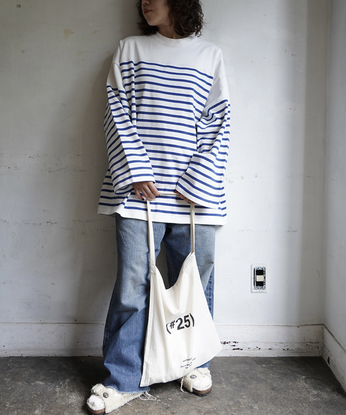 JOURNAL STANDARD LUXE(ジャーナルスタンダード ラックス)の「25TH BORDER WIDE MID(Tシャツ/カットソー・レディース・ブルー・FREE)」の3枚目の写真