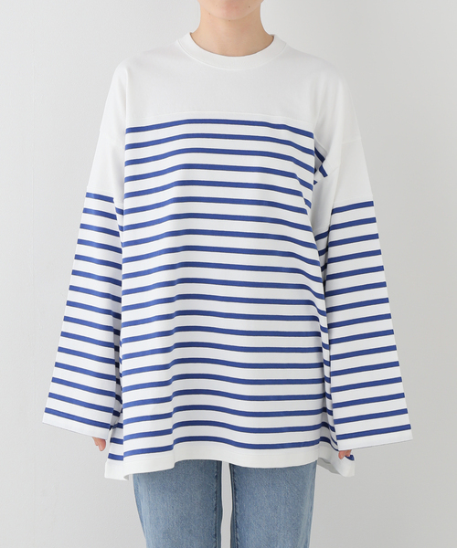JOURNAL STANDARD LUXE(ジャーナルスタンダード ラックス)の「25TH BORDER WIDE MID(Tシャツ/カットソー・レディース・ブルー・FREE)」の9枚目の写真