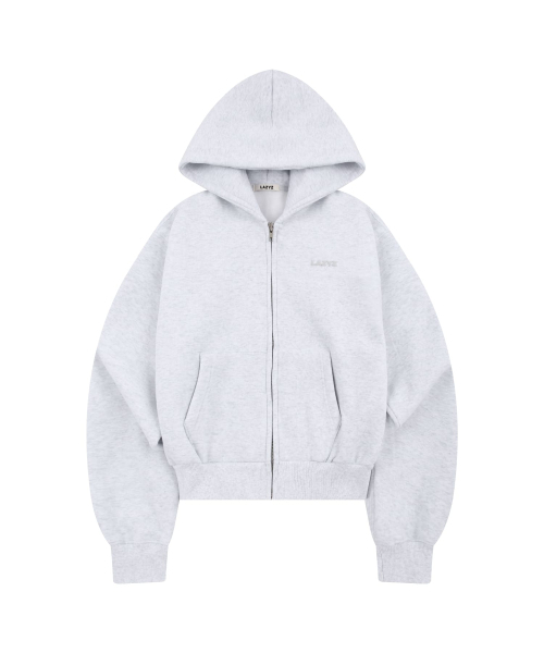 LAZYZ（レイジジ）の「ソフトクロップドフードジップアップ (4カラー)（ジャージ・レディース・ライトグレー/ブラウン/ピンク/チャコール・F）」の10枚目の写真