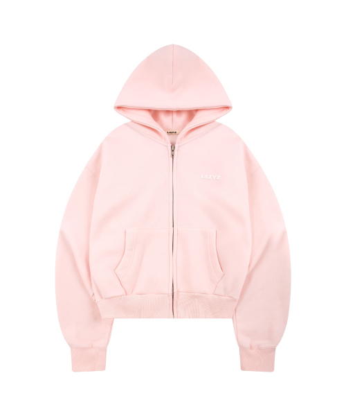 LAZYZ（レイジジ）の「ソフトクロップドフードジップアップ (4カラー)（ジャージ・レディース・ライトグレー/ブラウン/ピンク/チャコール・F）」の11枚目の写真