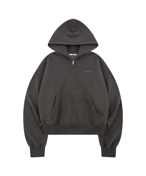 LAZYZ（レイジジ）の「ソフトクロップドフードジップアップ (4カラー)（ジャージ・レディース・ライトグレー/ブラウン/ピンク/チャコール・F）」の13枚目の写真