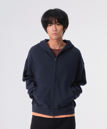 DIVEIN（ダイブイン）の「UNIFORM WAFFLE CROP HOOD ZIP-UP (NAVY)（パーカー）」
