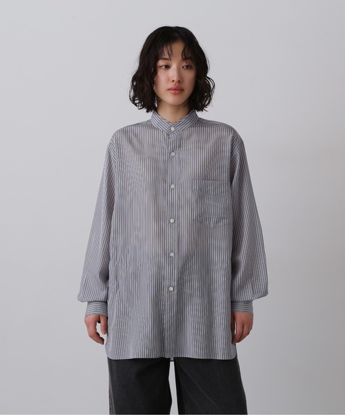 YLEVE(イレーヴ)の「YLEVE / ACETATE CUPRA STRIPE SHIRT(シャツ/ブラウス・レディース・ブラック系その他・0/1)」の9枚目の写真