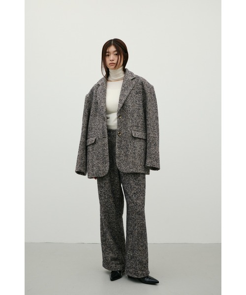 STYLEMIXER（スタイルミキサー）の「ヘリンボーンタックパンツ（その他パンツ・レディース・ブラウン系その他/ブラック・MEDIUM/SMALL）」の3枚目の写真