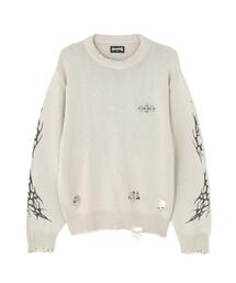 SUPPLIER（サプライヤー）の「SUPPLIER サプライヤー Distressed Tribal Bones Crew Knit（ニット/セーター）」