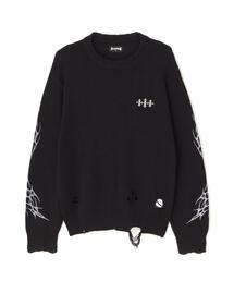 SUPPLIER（サプライヤー）の「SUPPLIER サプライヤー Distressed Tribal Bones Crew Knit（ニット/セーター）」