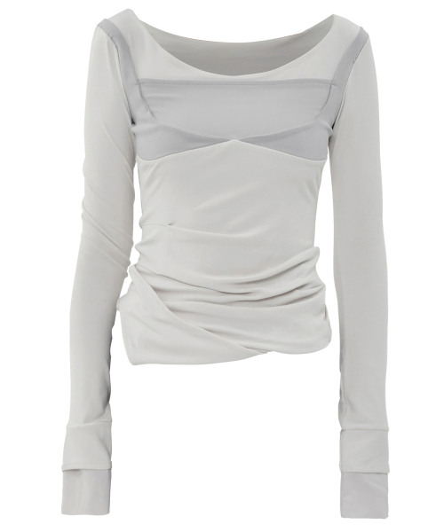 FLAREUP(フレアアップ)の「レイヤードスカルプテッドロングスリーブ (FL-196_Cloud White)(Tシャツ/カットソー・レディース・クリーム・1/2)」の6枚目の写真