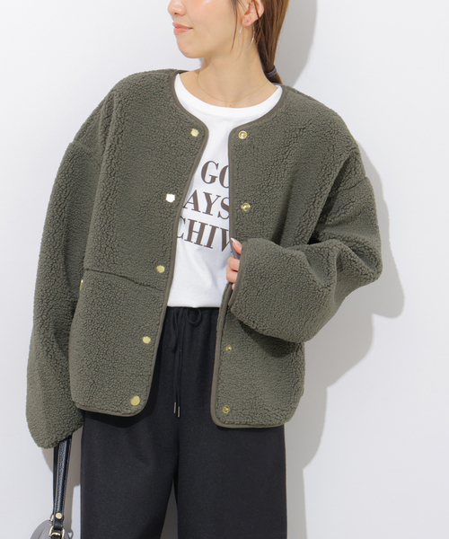 Barbour(バブアー)の「別注【Barbour/バブアー】ARLENE FLEECE(ブルゾン・レディース・チャコールグレー・10)」の7枚目の写真