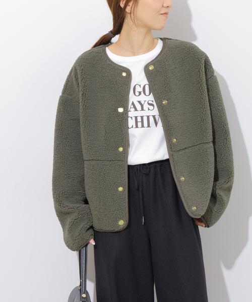 Barbour(バブアー)の「別注【Barbour/バブアー】ARLENE FLEECE(ブルゾン・レディース・チャコールグレー・10)」の8枚目の写真