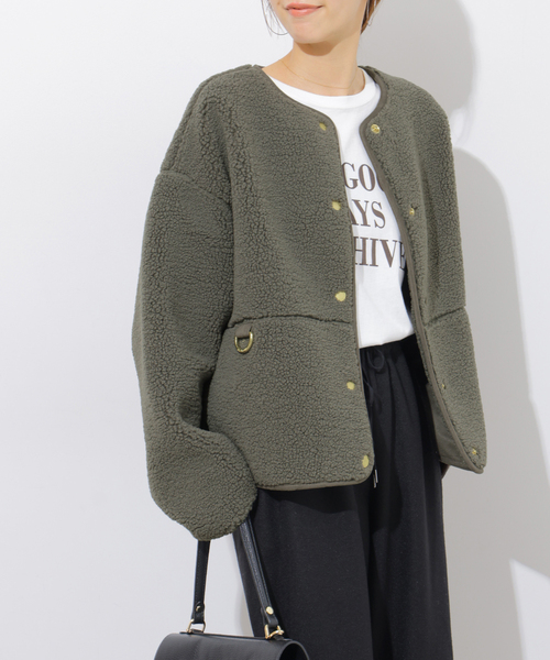 Barbour(バブアー)の「別注【Barbour/バブアー】ARLENE FLEECE(ブルゾン・レディース・チャコールグレー・10)」の9枚目の写真
