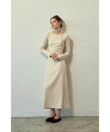 ALEXIA STAM | Random-Rib Tie Dress /パッドin チョーカーワンピース(ワンピース)
