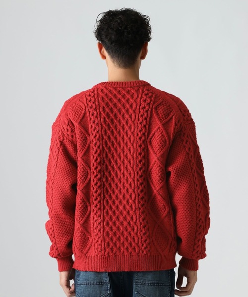 BAYFLOW（ベイフロー）の「ケーブルニットZIPカーデ（カーディガン/ボレロ・メンズ・ブラウン/レッド/アイボリー・MEDIUM/LARGE）」の9枚目の写真