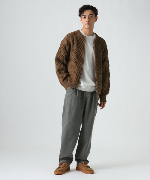 BAYFLOW（ベイフロー）の「ケーブルニットZIPカーデ（カーディガン/ボレロ・メンズ・ブラウン/レッド/アイボリー・MEDIUM/LARGE）」の10枚目の写真