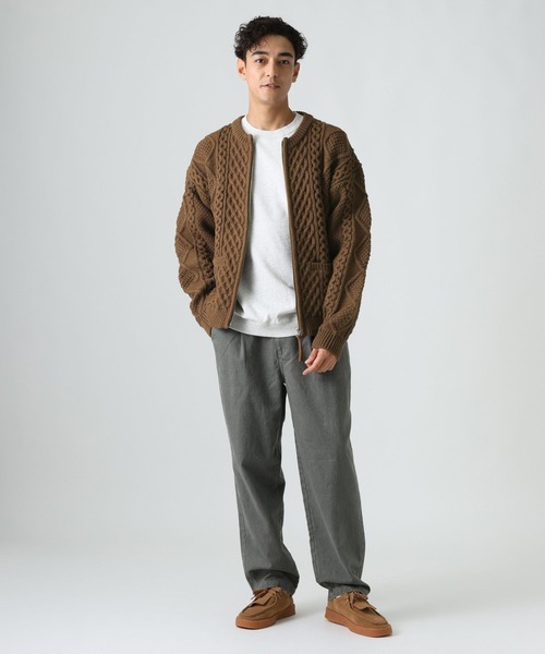 BAYFLOW（ベイフロー）の「ケーブルニットZIPカーデ（カーディガン/ボレロ・メンズ・ブラウン/レッド/アイボリー・MEDIUM/LARGE）」の11枚目の写真