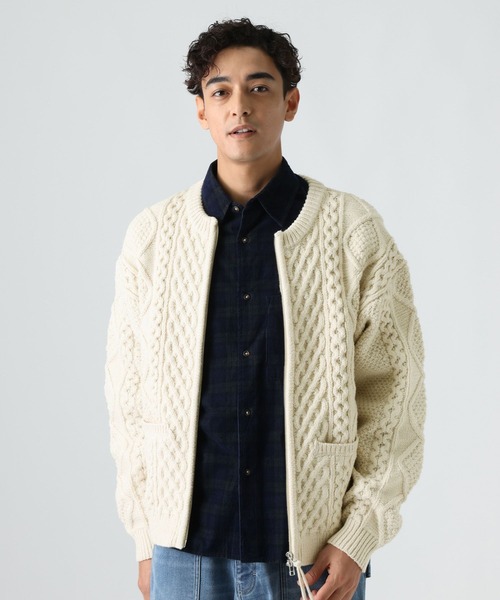 BAYFLOW（ベイフロー）の「ケーブルニットZIPカーデ（カーディガン/ボレロ・メンズ・ブラウン/レッド/アイボリー・MEDIUM/LARGE）」の16枚目の写真