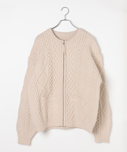 BAYFLOW（ベイフロー）の「ケーブルニットZIPカーデ（カーディガン/ボレロ・メンズ・ブラウン/レッド/アイボリー・MEDIUM/LARGE）」の17枚目の写真