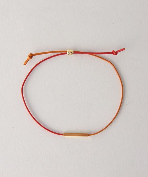 BEAUTY&YOUTH UNITED ARROWS（ビューティーアンドユースユナイテッドアローズ）の「BY メタル2トーンコードブレス◆（ブレスレット・レディース・ホワイト/レッド/ライトブルー・FREE）」の4枚目の写真