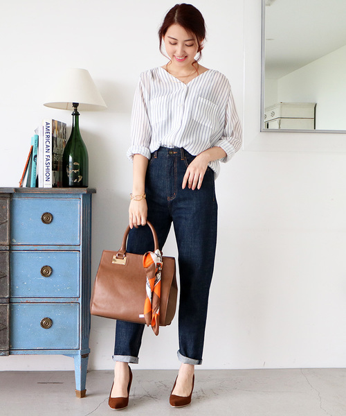 N.（N. Natural Beauty Basic）（エヌエヌナチュラルビューティーベーシック）の「ビエラブラウス Vネック（シャツ/ブラウス・レディース・ホワイト/ホワイト系その他/ピンク/ブラック/カーキ・MEDIUM）」の6枚目の写真