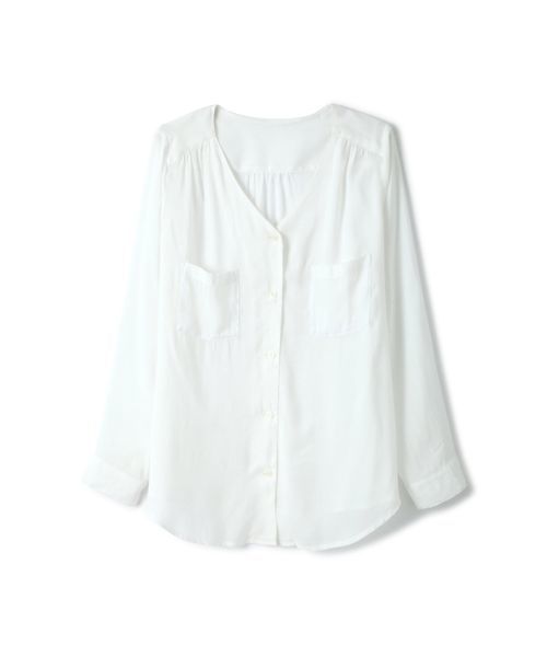 N.（N. Natural Beauty Basic）（エヌエヌナチュラルビューティーベーシック）の「ビエラブラウス Vネック（シャツ/ブラウス・レディース・ホワイト/ホワイト系その他/ピンク/ブラック/カーキ・MEDIUM）」の12枚目の写真