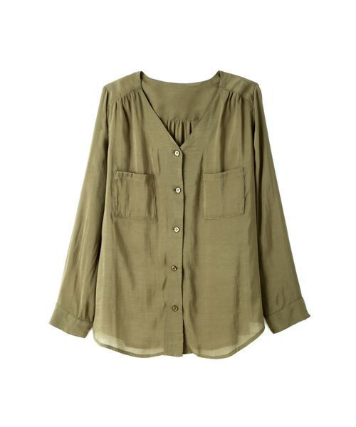 N.（N. Natural Beauty Basic）（エヌエヌナチュラルビューティーベーシック）の「ビエラブラウス Vネック（シャツ/ブラウス・レディース・ホワイト/ホワイト系その他/ピンク/ブラック/カーキ・MEDIUM）」の13枚目の写真