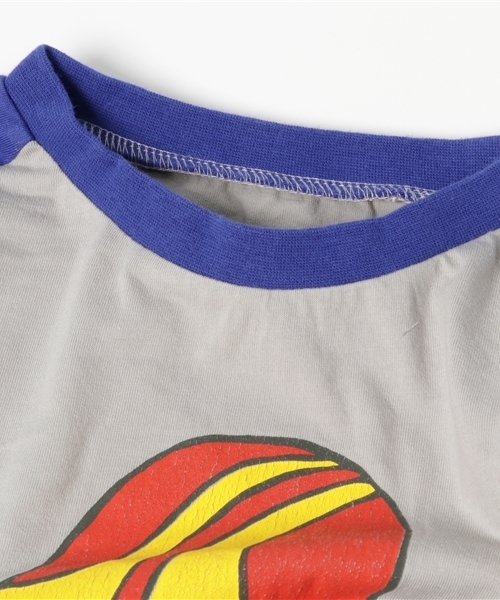 BOOFOOWOO（ブーフーウー）の「きのこ七分袖Tee（Tシャツ/カットソー・キッズ・ライトグレー/ライトブルー/オフホワイト・150/140）」の4枚目の写真