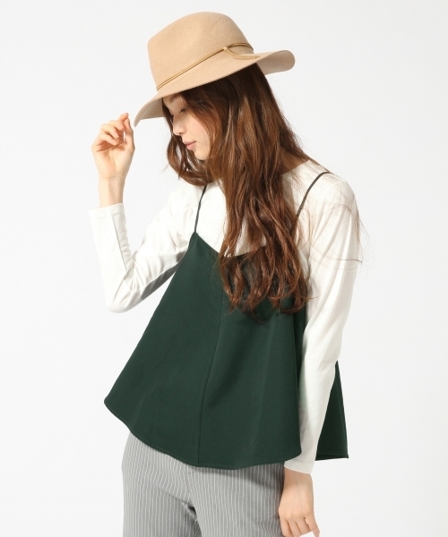 GLOBAL WORK（グローバルワーク）の「キャミレイヤードプルオーバー長袖/730147（Tシャツ/カットソー・レディース・ダークブラウン/その他/ブラック/カーキ・MEDIUM/LARGE）」の3枚目の写真